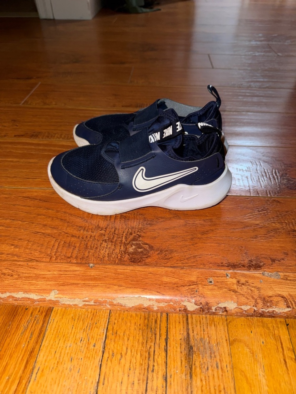 Nike Kids Navy and White Velcro Athletic Sneakers